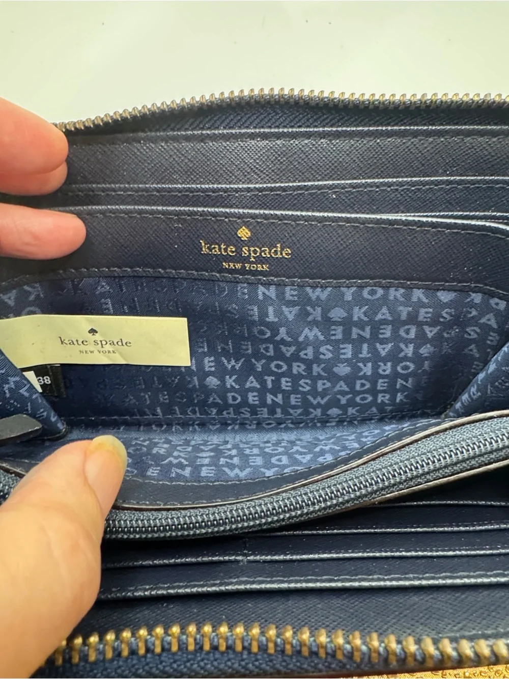 Kate Spade Laurel Way Neda Continental zip around  accordion Striped Wallet